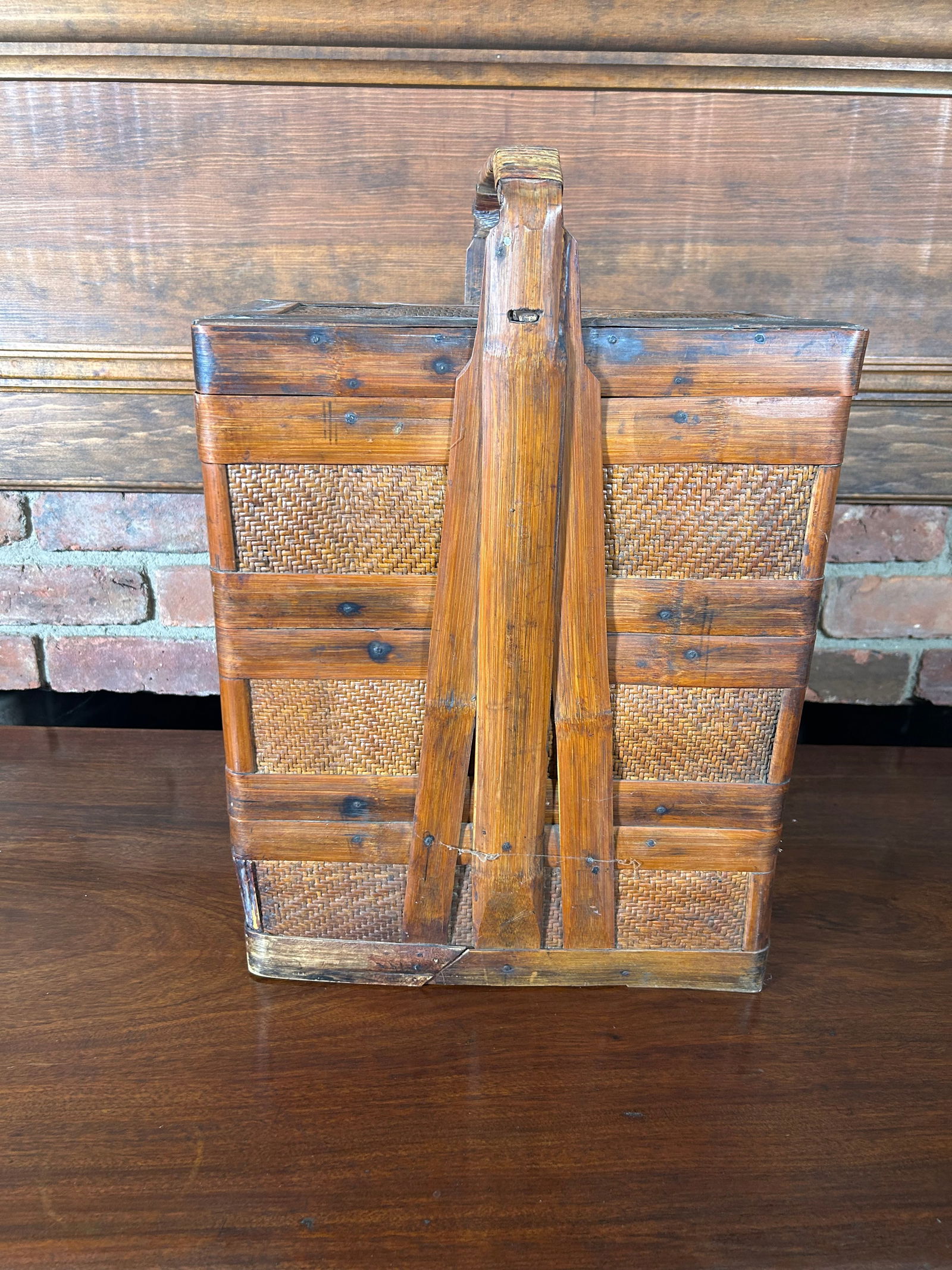 1950's Chinese Rattan Picnic Basket