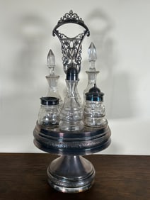 William M Rogers Cruet Set Silverplate Condiment Caddy