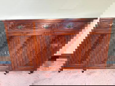 Vintage Flame Mahogany Sideboard by William Tillman Late 20th Century