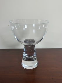 Mid-Century Modern Swedish Crystal Pedestal Bowl Bengt Orup Johansfors Orrefors