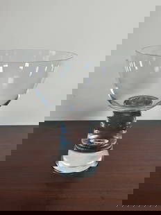 Mid-Century Modern Swedish Crystal Pedestal Bowl Bengt Orup Johansfors Orrefors: Mid-Century Modern Swedish Crystal Pedestal Bowl Bengt Orup Johansfors Orrefors. Stunning example of mid-century art glass. In very good condition.Measures: 8" H x 6" W