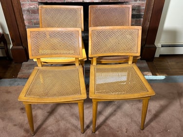 Vintage 1950s Heywood Wakefield Wheat Dining Chairs - Set of 4