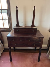 Empire Style Mahogany Dressing Table with Top Dresser Swivel Mirror Holder