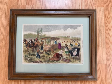 Art - 1869 Harpers Weekly Strawberry Pickers