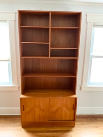 Scandinavian Modern Teak Cabinet Bookcase