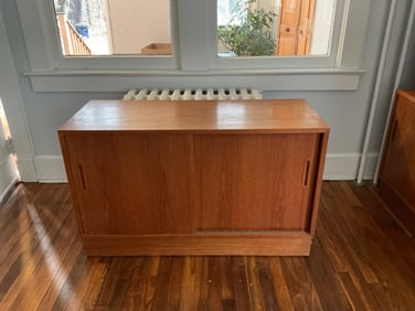 Danish Modern Sliding Door Teak Credenza