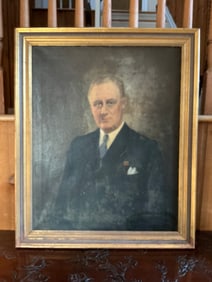 Antique Oil on Canvas Portrait of Franklin D. Roosevelt by Adrian Marin DeGroot