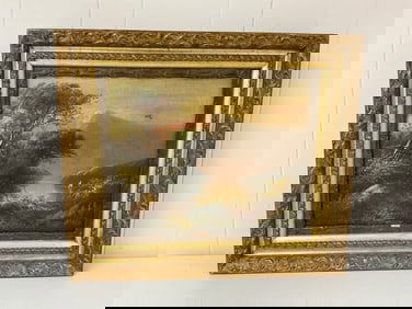 Oil on Canvas Painting of Landscape, Unsigned