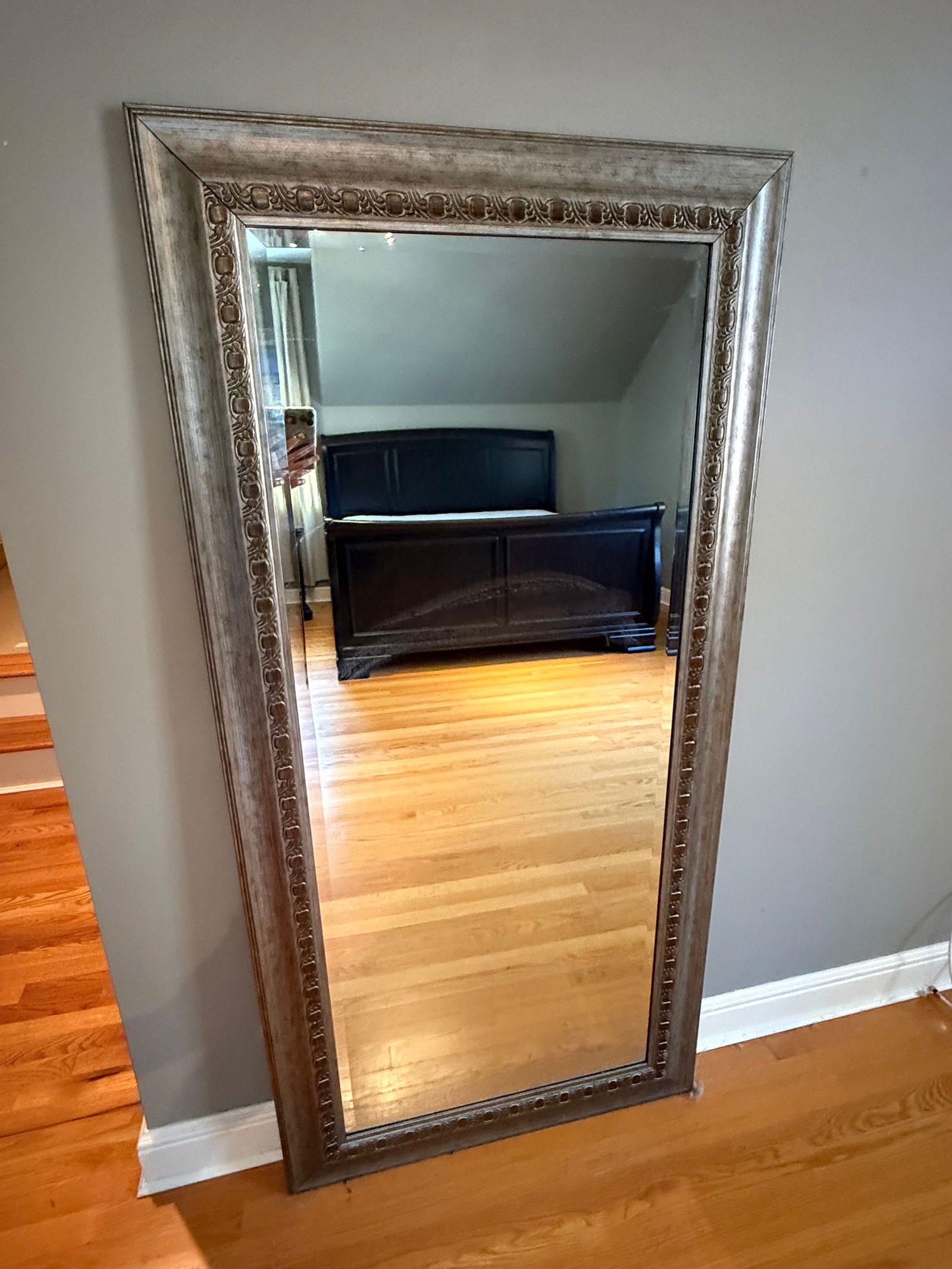 Burke BV Leaner Floor Mirror: Large silver floor mirror24x58x4.5