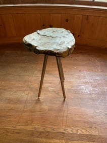 Hudson River Valley Shale Side Table: Hudson River Valley Shale Side Table. Measures 24” H x 16” W and is in very good condition.