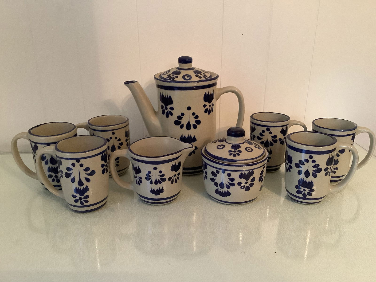 Vintage Dite Stoneware Pottery Coffee Set Made In Mexico (1 of 17)