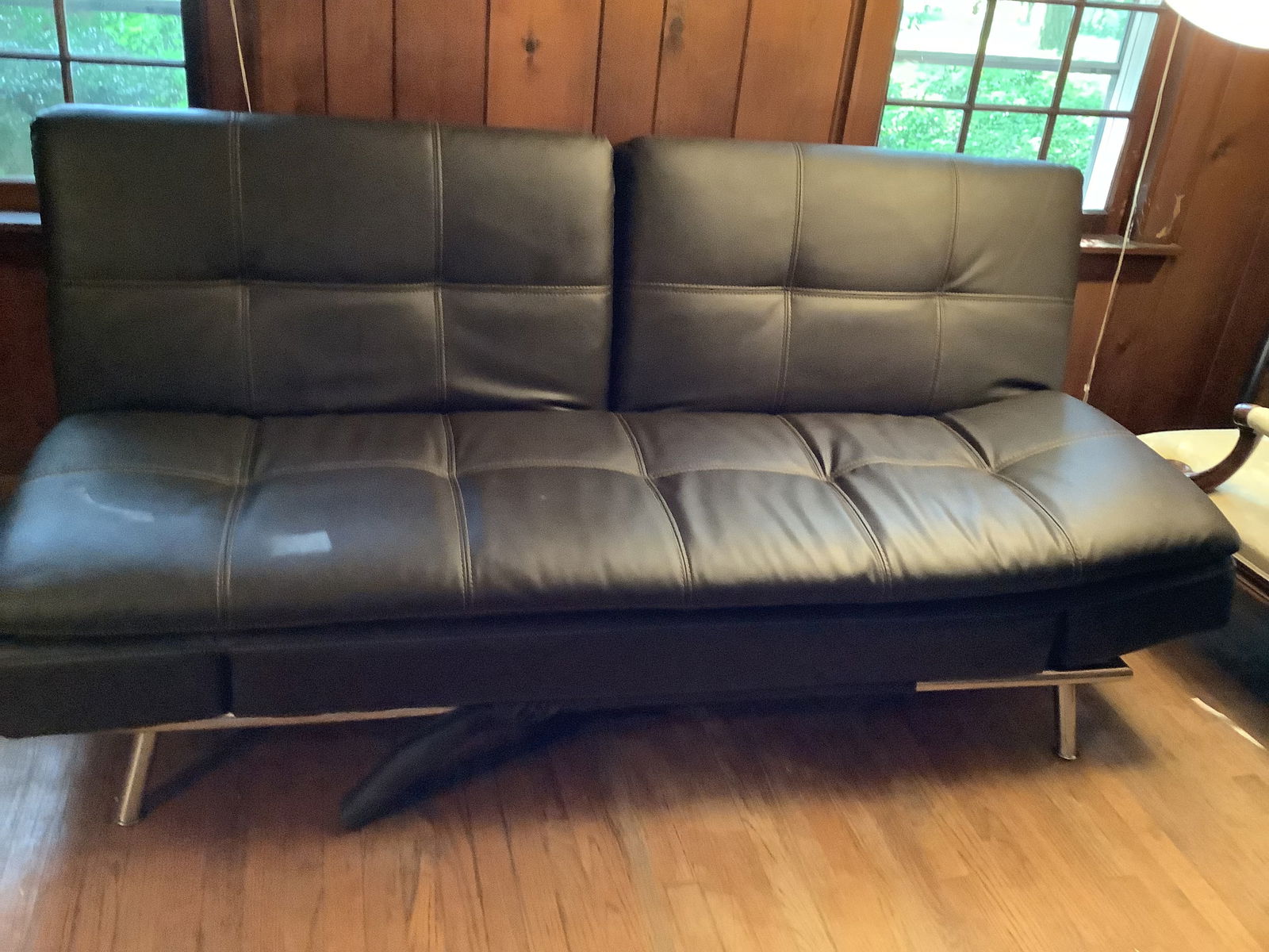 Leather Relax-a-lounger Automatic Reclining Sofa Bed: Leather Relax-A-Lounger automatic reclining sofa bed in great condition.Measures 76” x 32” x 35”.