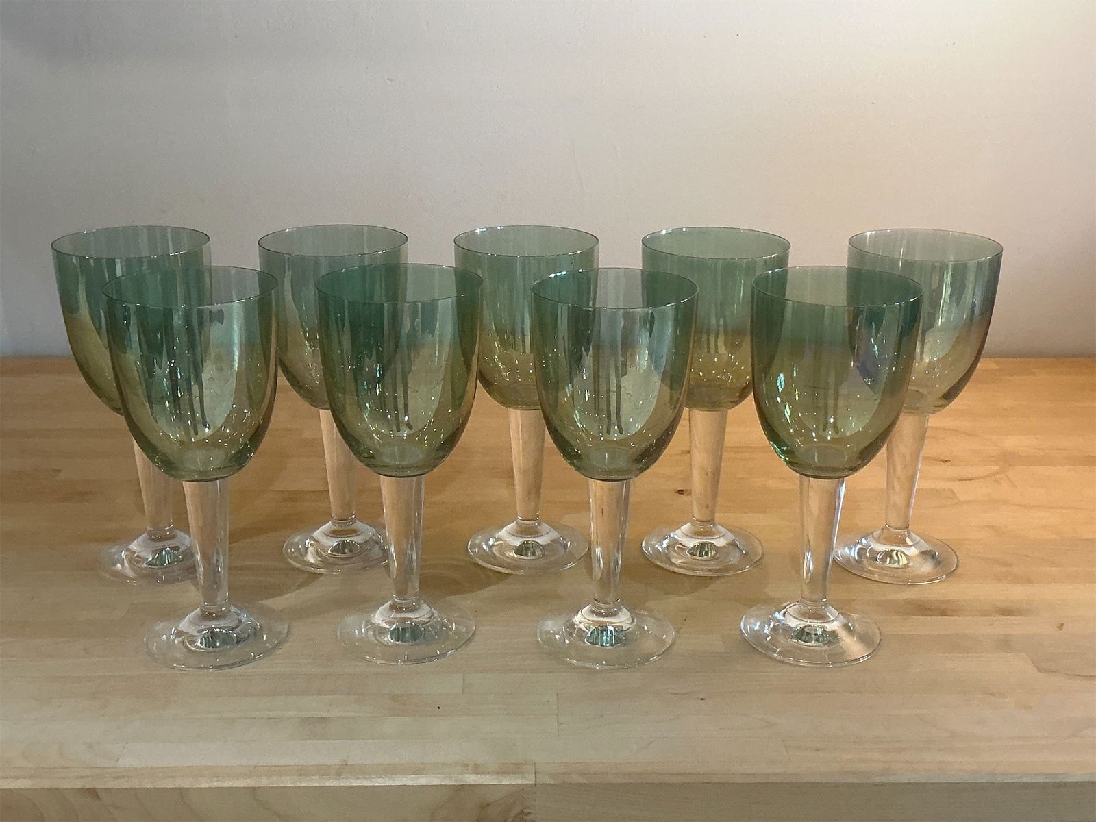 Set of 9 Green Goblets (1 of 6)