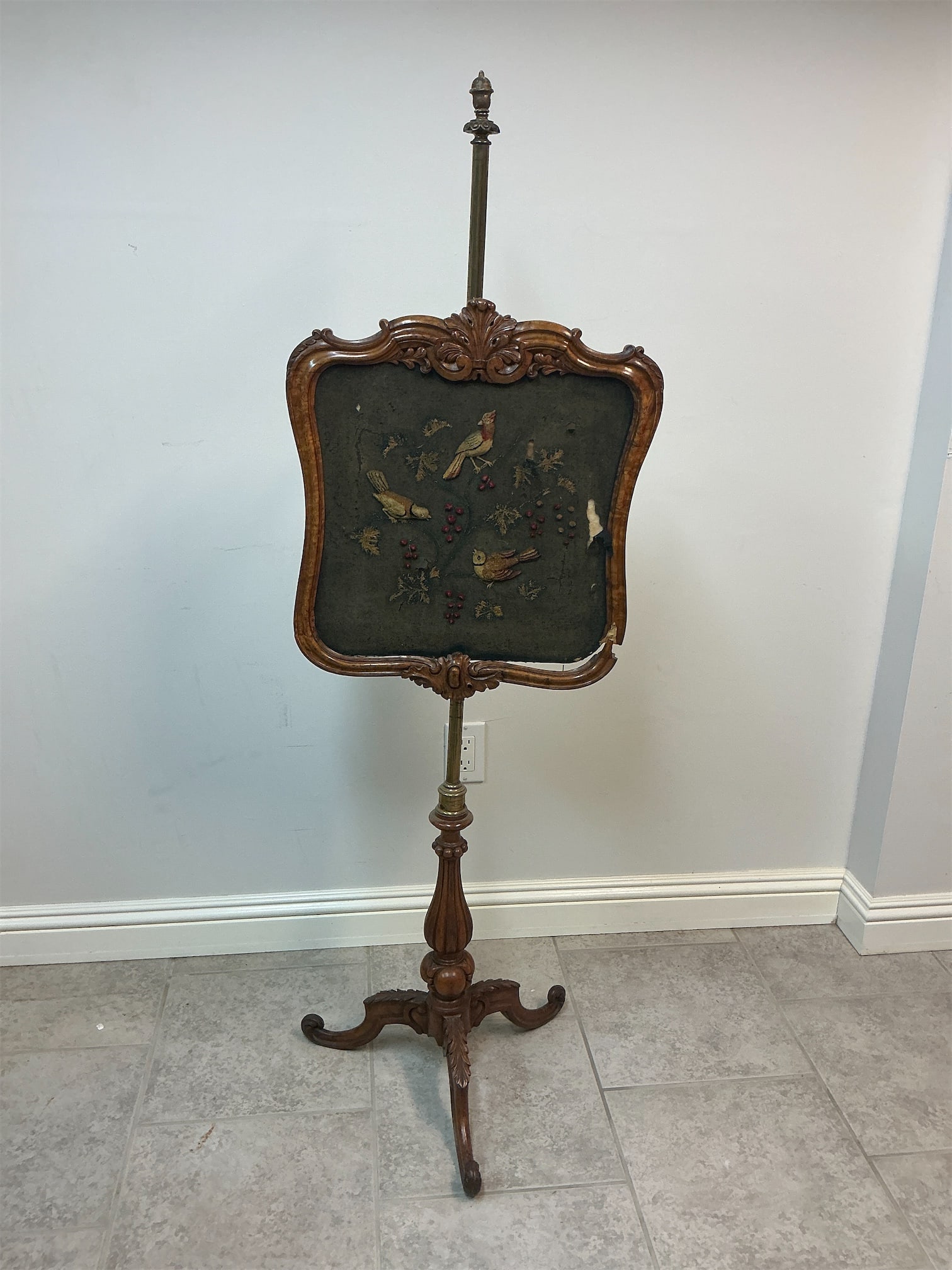 Antique English Victorian Rosewood Screen (1 of 7)