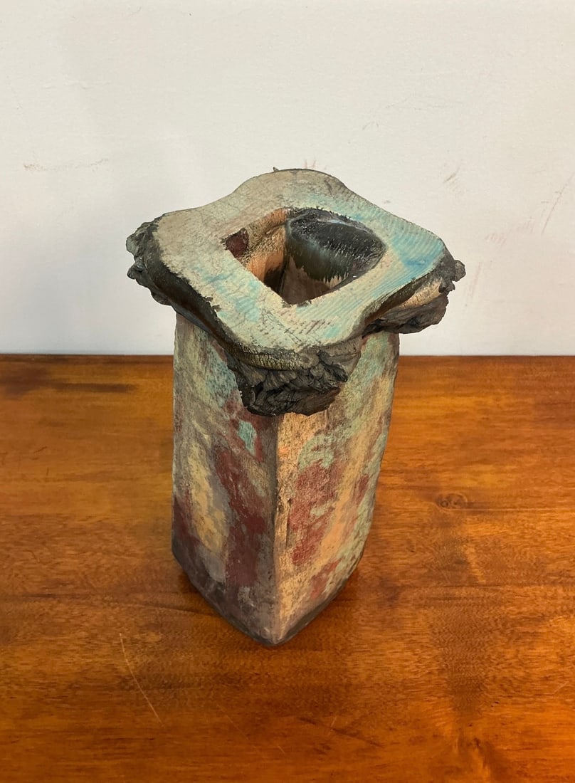 Signed Studio Art Pottery Ceramic Candle Holder - 6