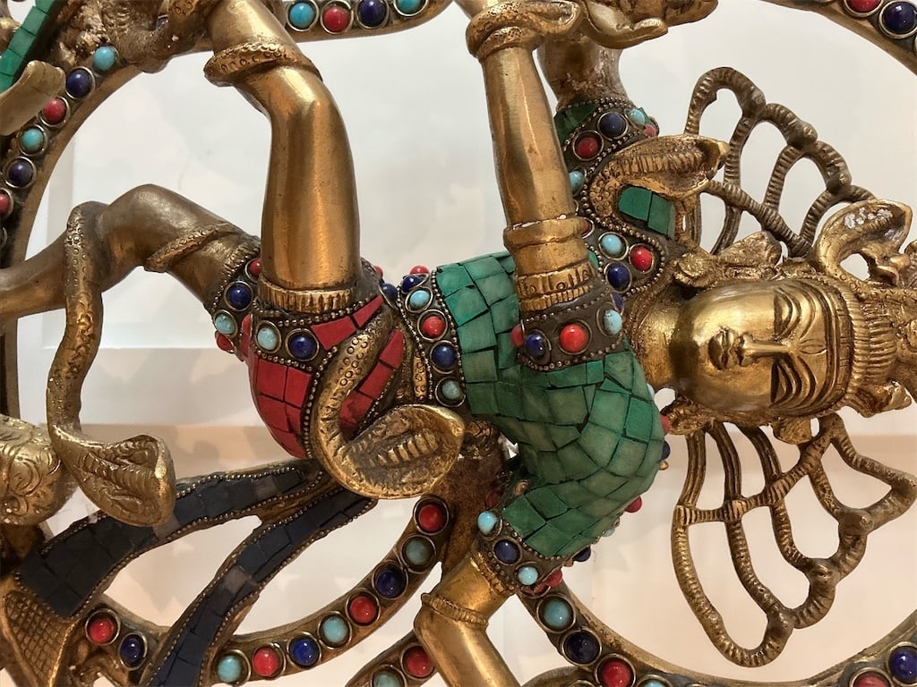 Dancing Shiva Natraj statue brass & tile (1 of 7)