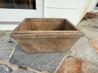 Square Terracotta Flower Bed: This is a very heavy rectangle planter box. There is only 1.27 x 18.5 x 13.3Concrete made to look like a wood box