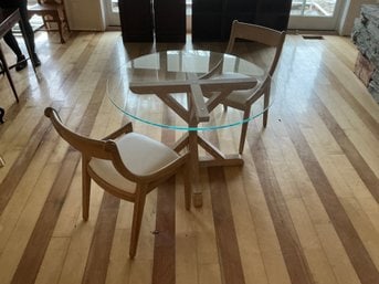 Modern Farm Table with Two Chairs (1 of 4)