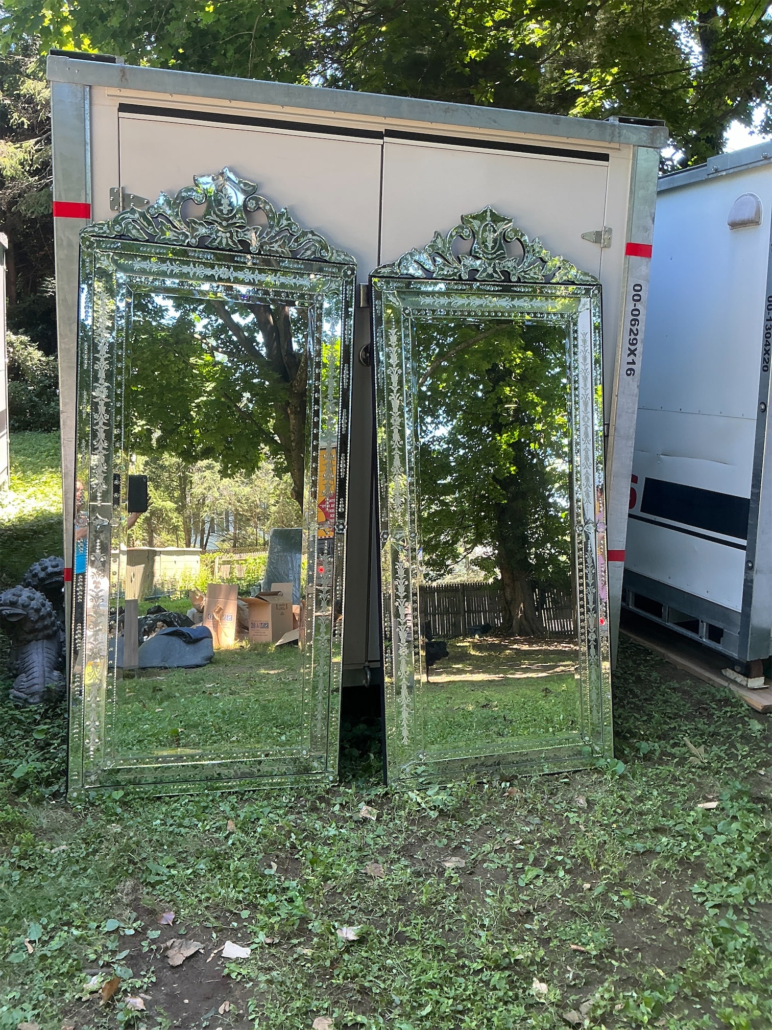 Large Venetian Beveled Mirror Set (1 of 8)