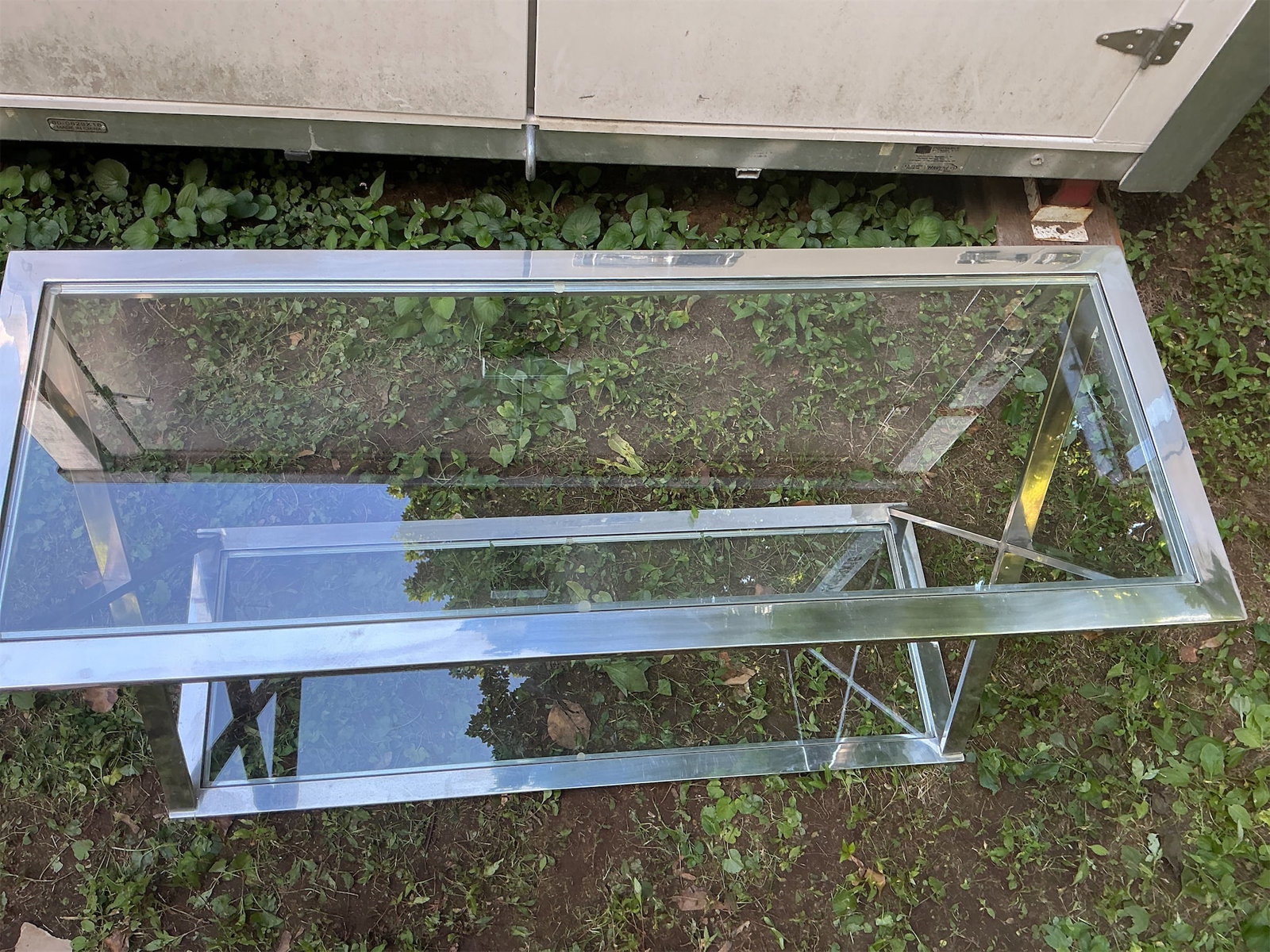 Glass & chrome Console Table - 3
