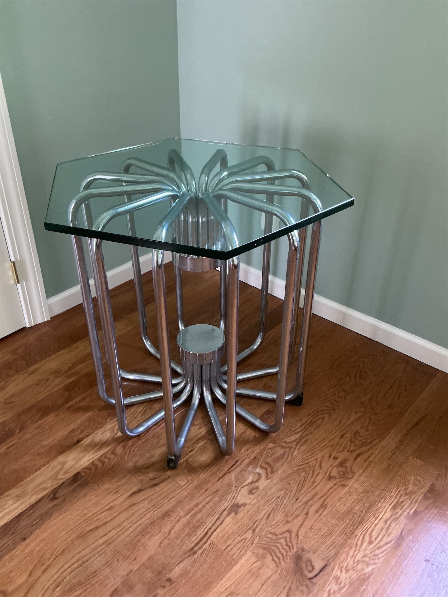 Mid-Century Modern Rinaldi Tubular Chrome Base Table (1 of 6)