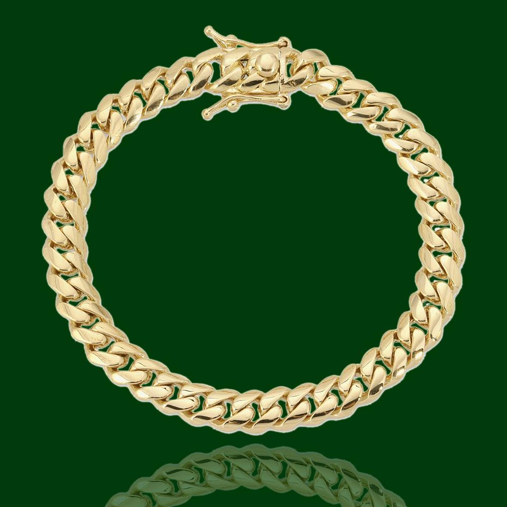 14k Solid Yellow Gold 10mm 8.5inch Cuban Link Bracelet
