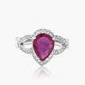 14K WHITE GOLD 3.00CT RUBY 0.75CT DIAMOND RING