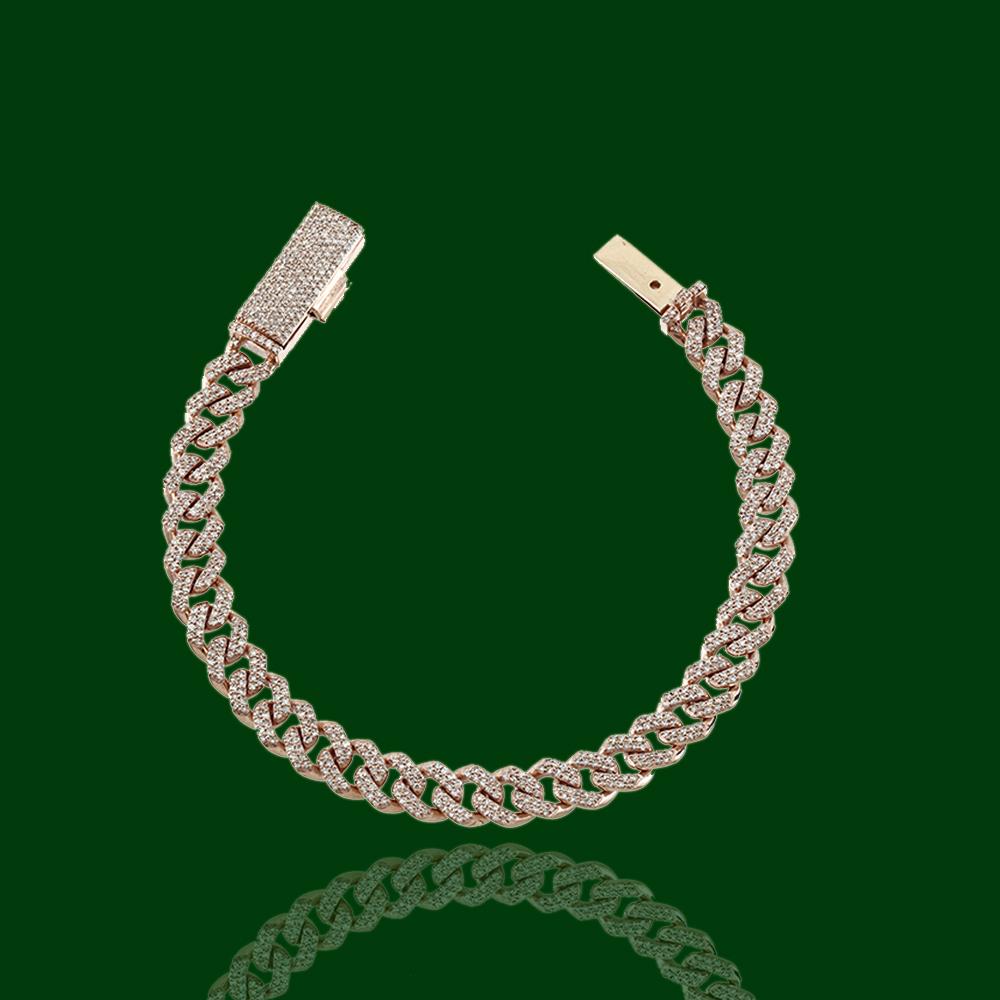 14K ROSE GOLD 4.00CT DIAMOND CUBAN BRACELET (1 of 1)