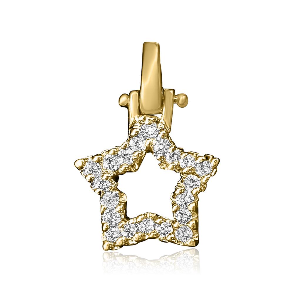 14K YELLOW GOLD 0.20CT DIAMOND STAR PENDANT (1 of 1)