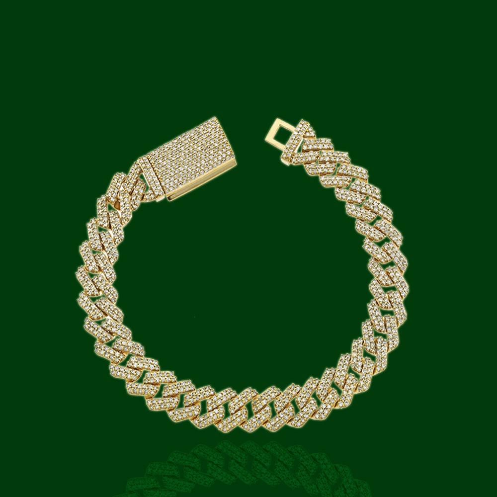 14K YELLOW GOLD 5.45CT DIAMOND CUBAN LINK BRACELET (1 of 1)