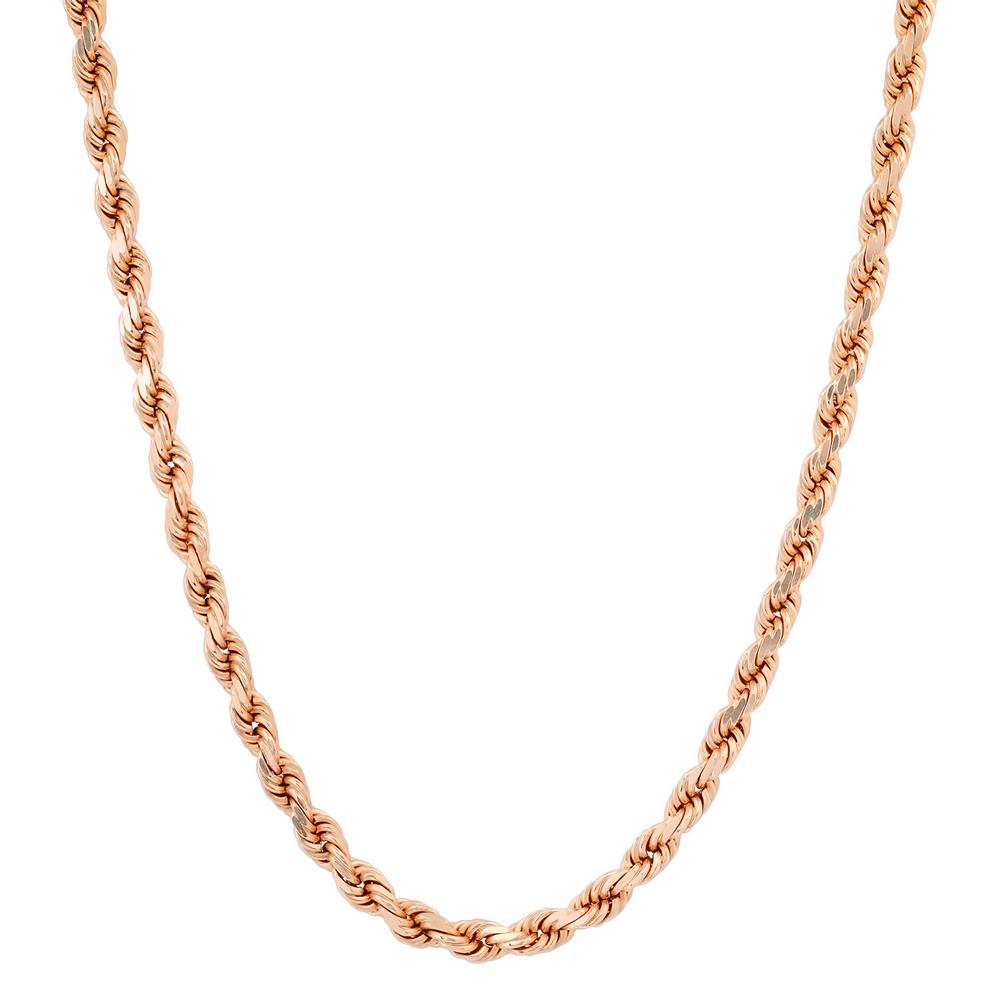 14K SOLID ROSE GOLD ROPE CHAIN NECKLACE (1 of 1)
