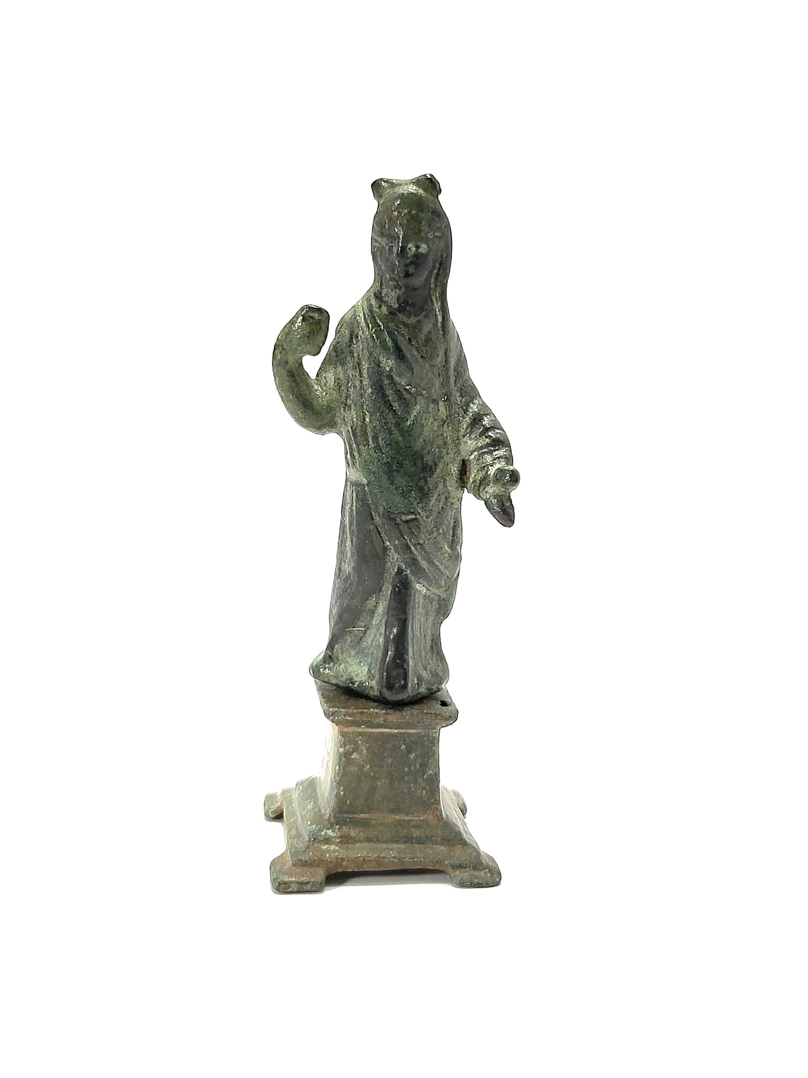 Roman Bronze Figurine of Goddess Fortuna  2nd ,3rd Century AD (1 of 2)