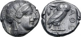  Attica, Athens AR Tetradrachm. Circa 454-404 BC.