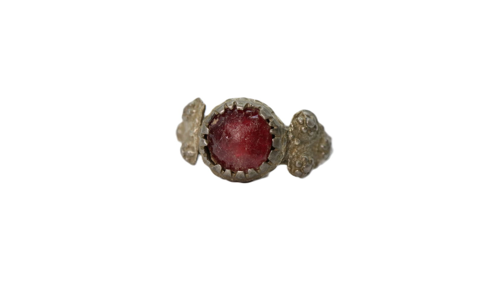 Medieval Ring with Red Glass Stone 14en, 15 en Century AD (1 of 2)