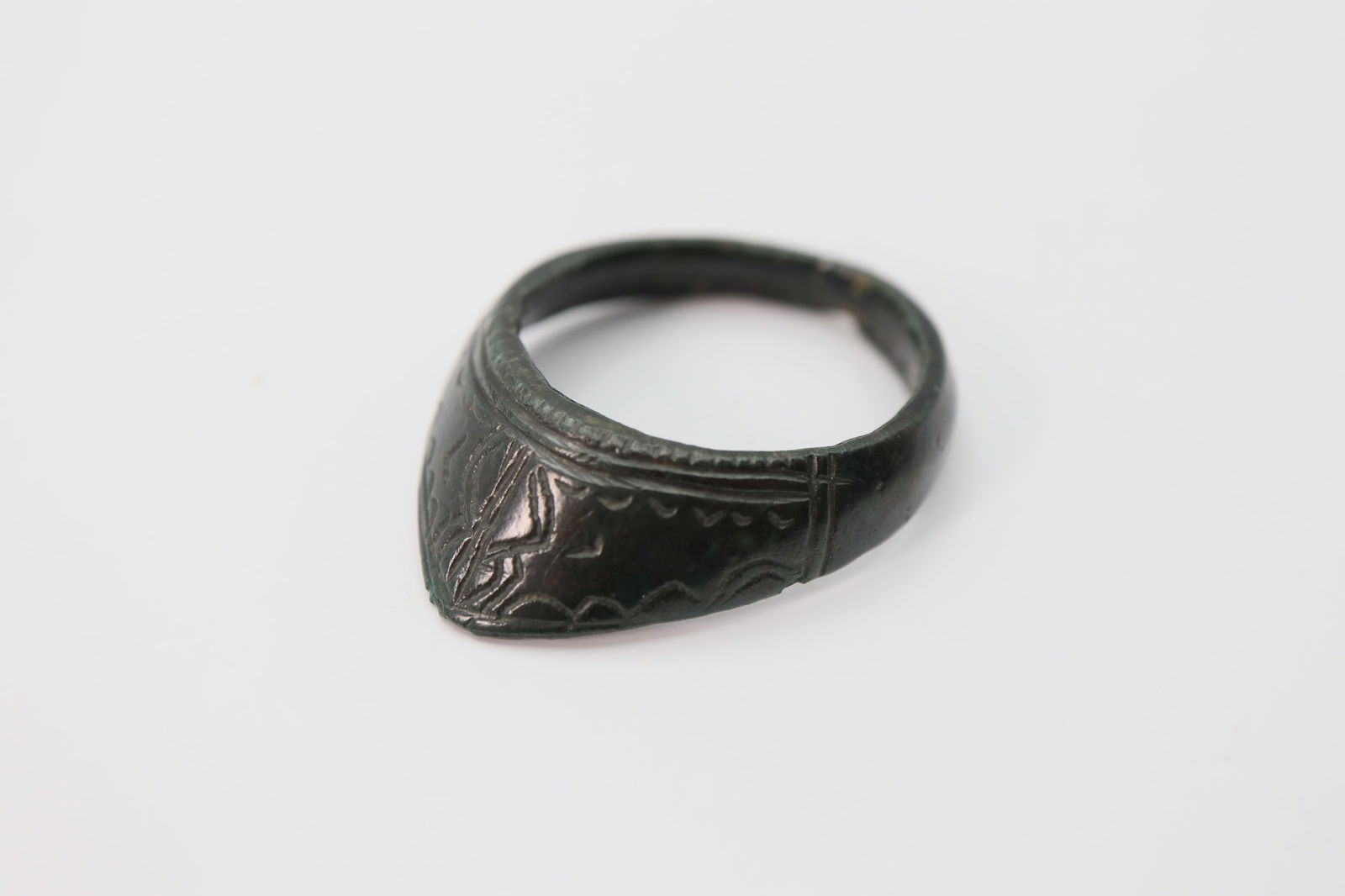 Medieval Bronze Archer-Thimb Ring 8th-10th Century AD (1 of 2)