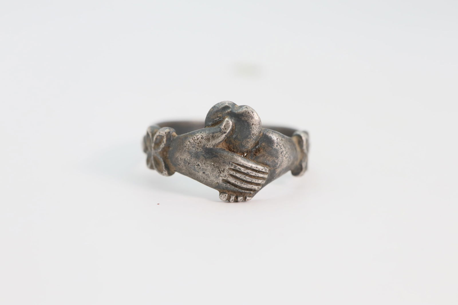 Tudor Period  Silver Clasped Hands and Heart Ring   17en Century AD (1 of 4)
