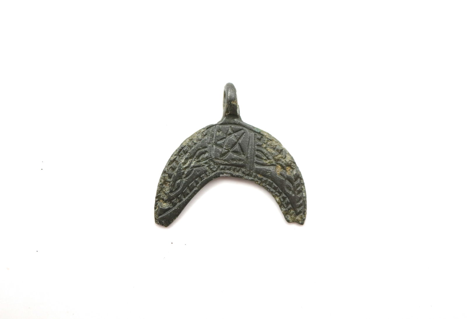 Migration Period  Lunar Pendant with Pentagram, Circa 6th-8th Century AD (1 of 2)