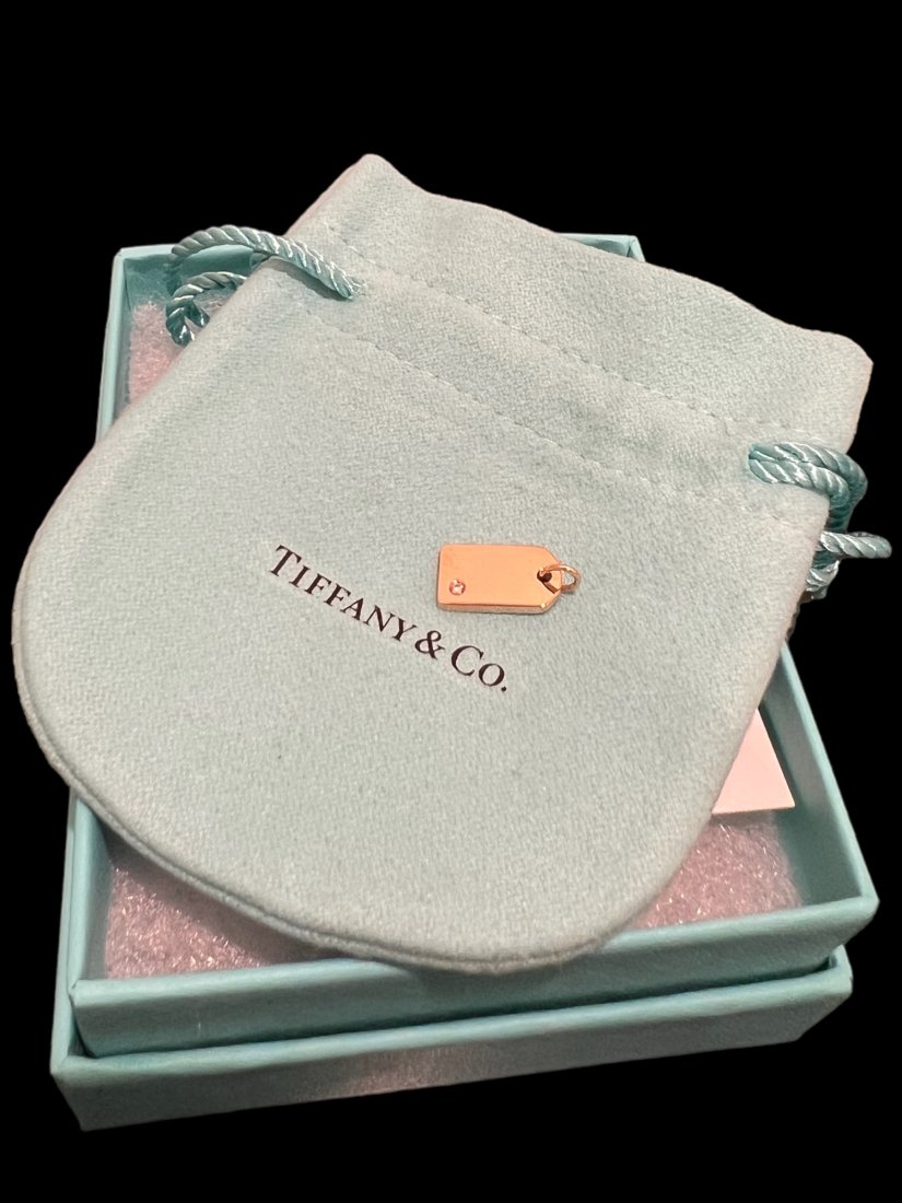 Tiffany&Co. Rectangular Diamond Charm 18k Rose GoldÂ  (1 of 3)
