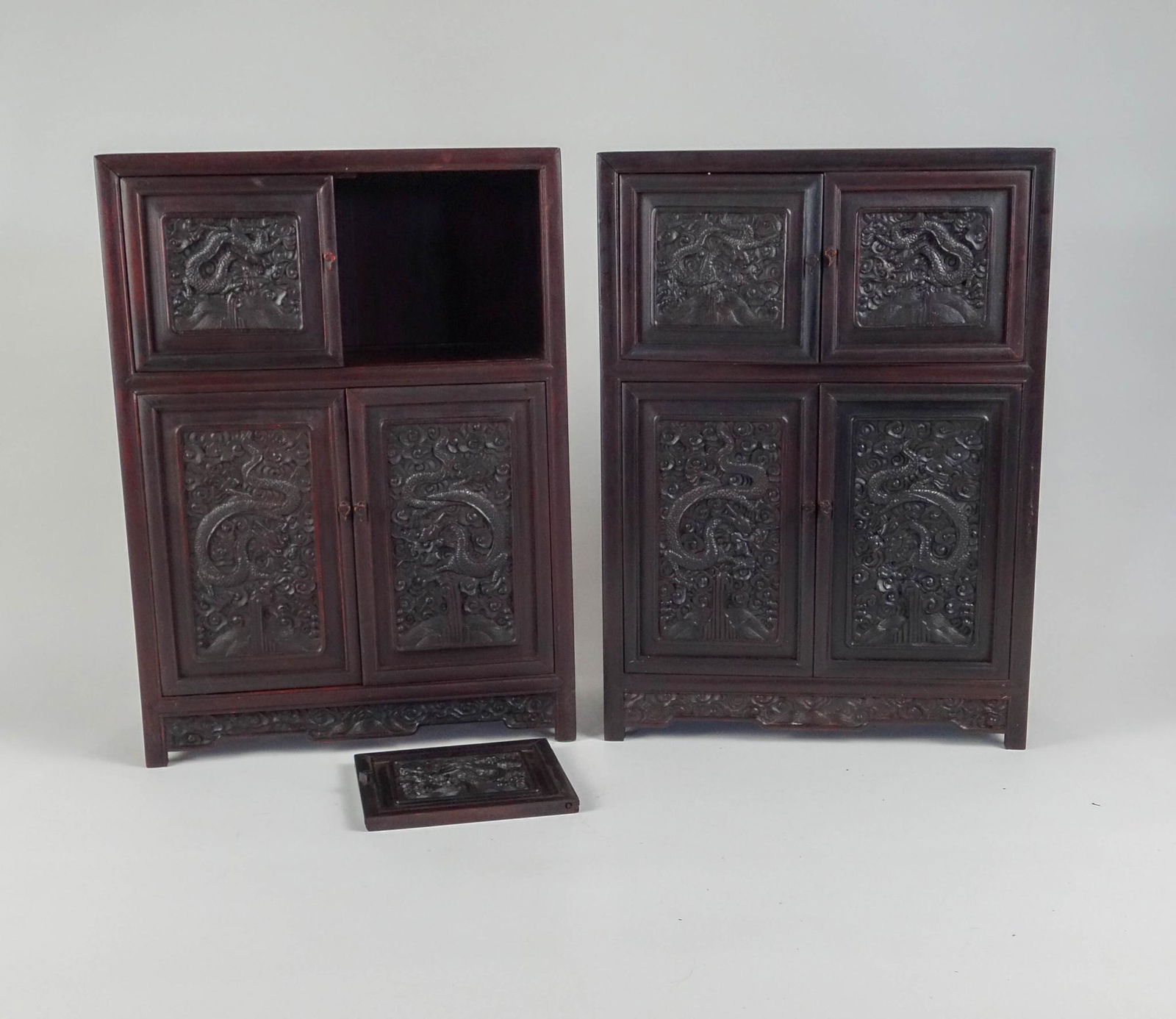 Pair of Small Asian Hardwood Cabines. (1 of 4)