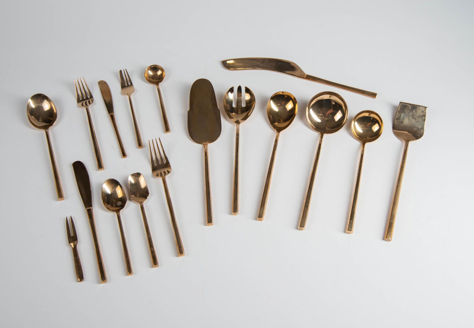 Thai Bronze Flatware Service and Silverware Chest. (1 of 7)