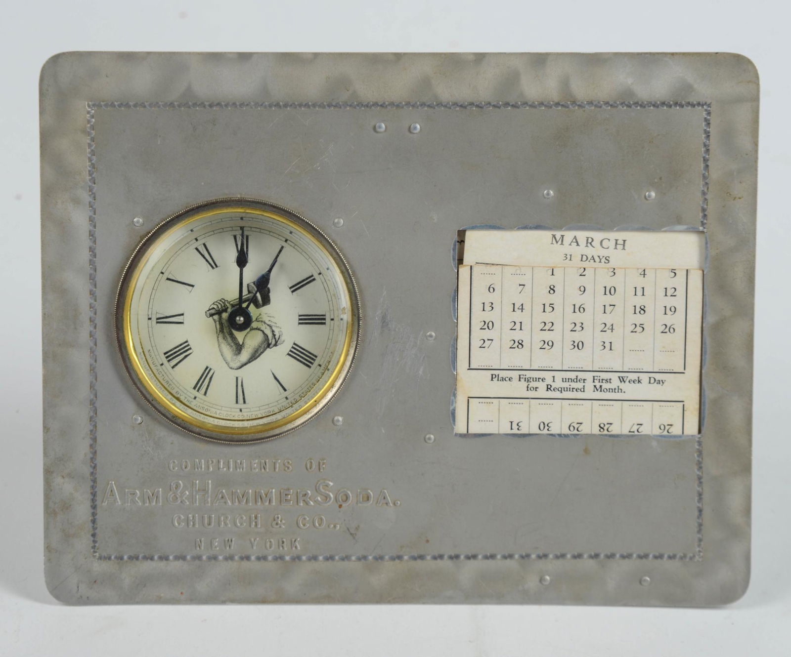Arm & Hammer Soda Advertising Clock & Calendar. (1 of 2)