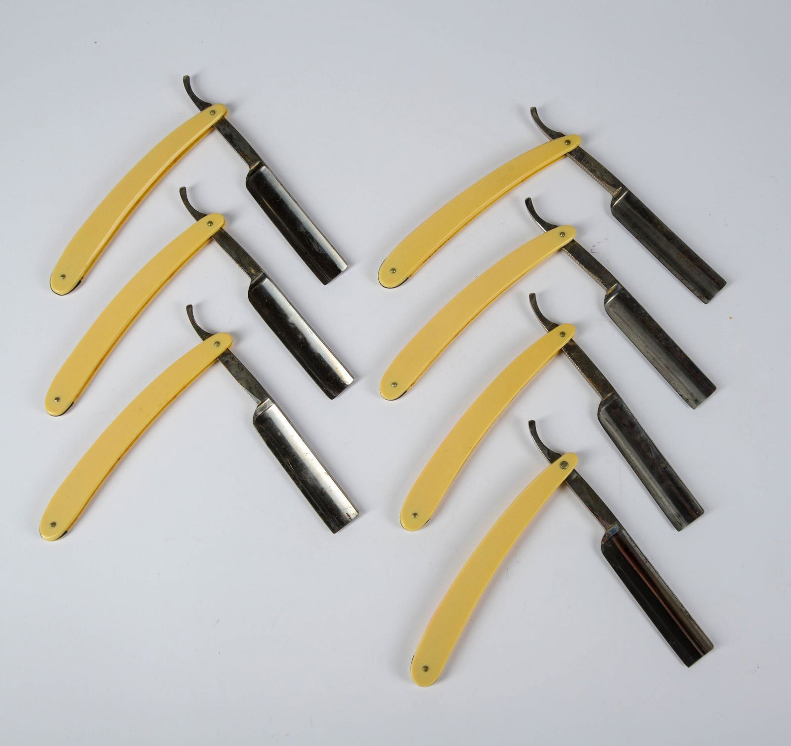 Seven Straight Razors in Fitted Case. (1 of 4)