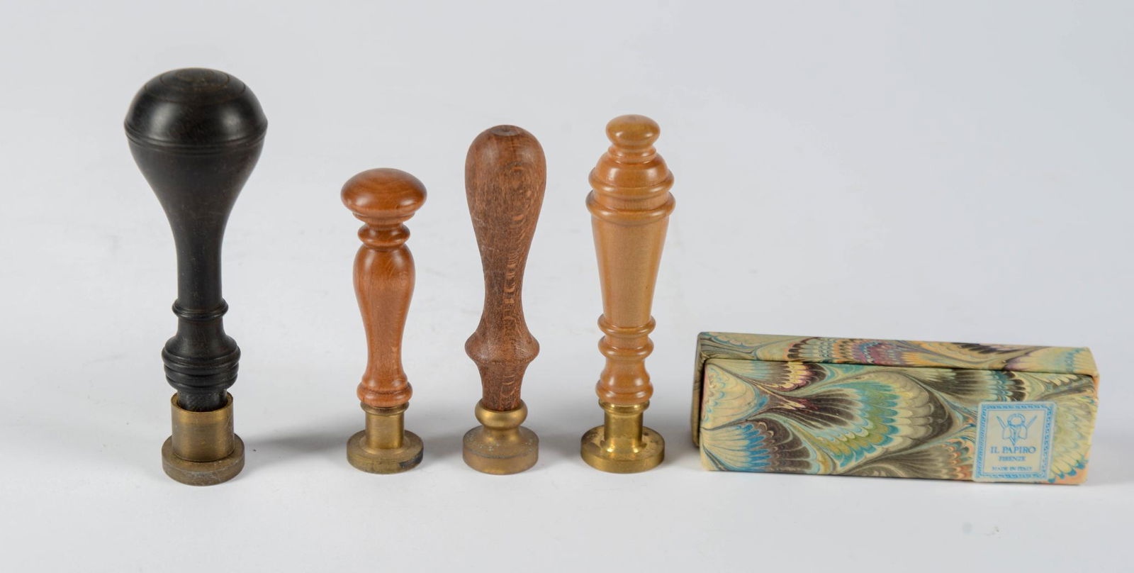 Four Wood and Brass Embossing Seals. (1 of 2)