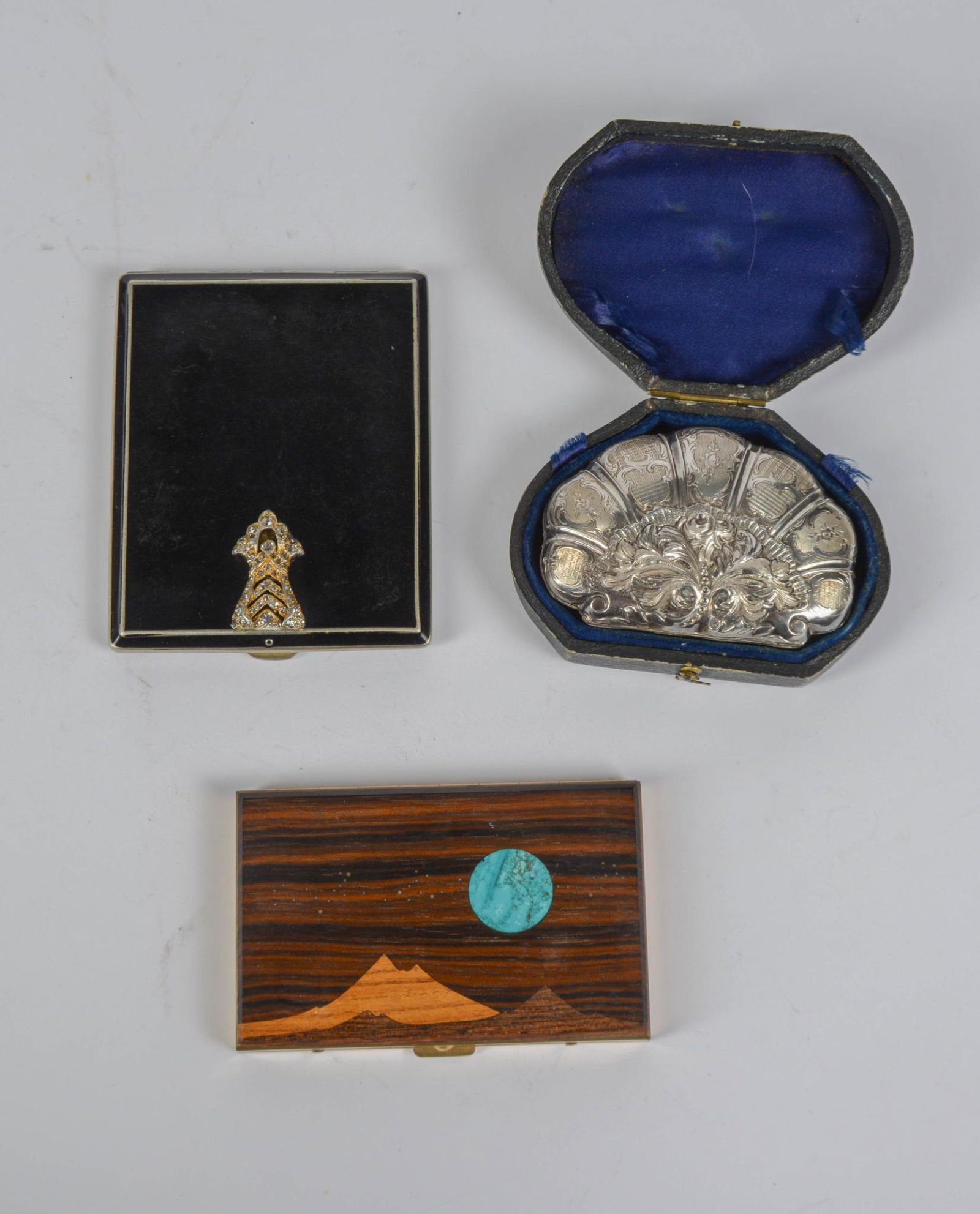 Two Cigarette Cases, and a Repousse Silver Coin Purse. (1 of 7)