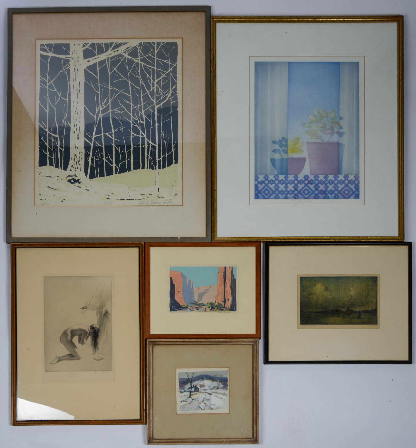 Six Twentieth Century Framed Prints. (1 of 6)