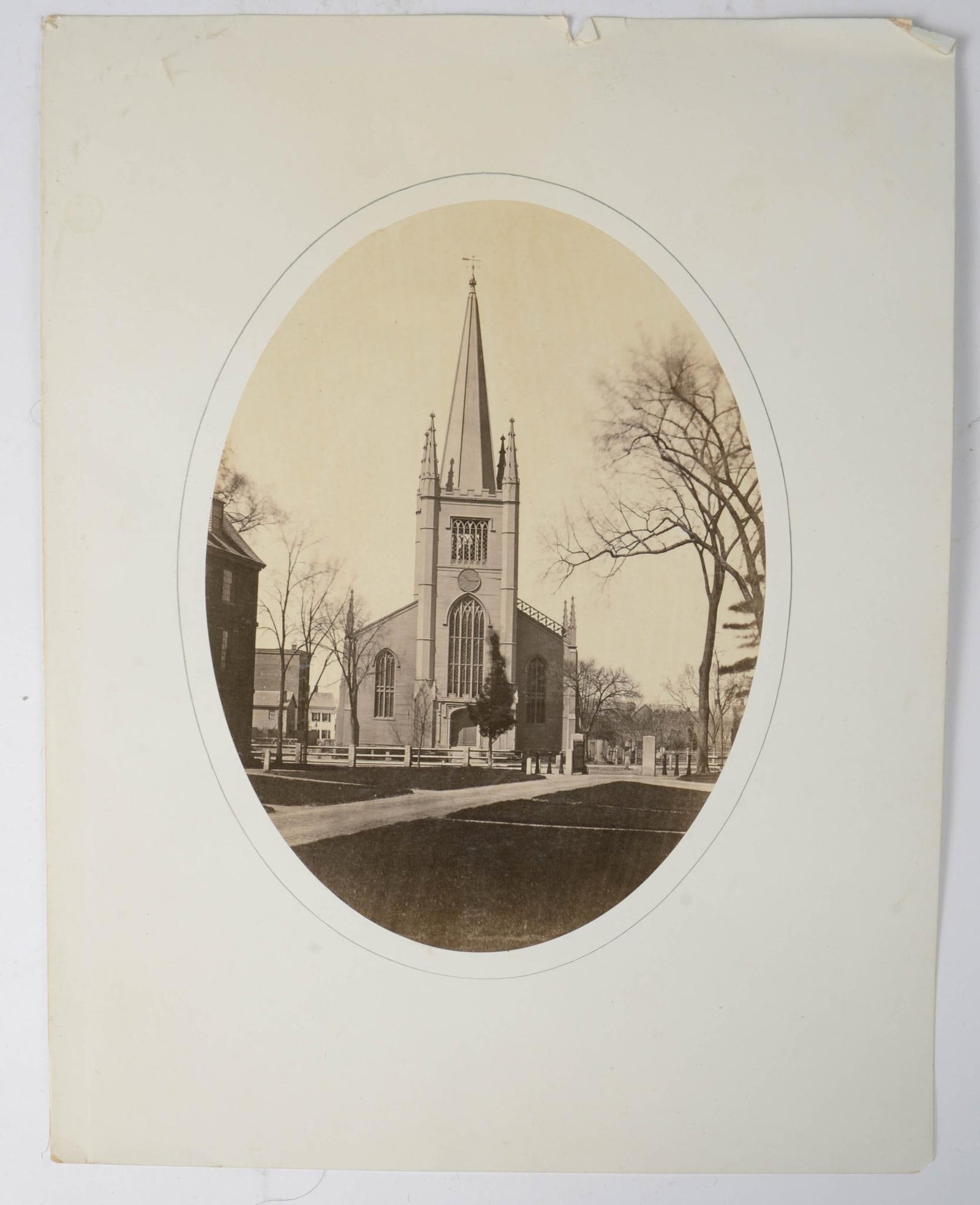 George Kendall Warren Salt Print of a Church.: Sheet 12.5 x 9.25 inches.
