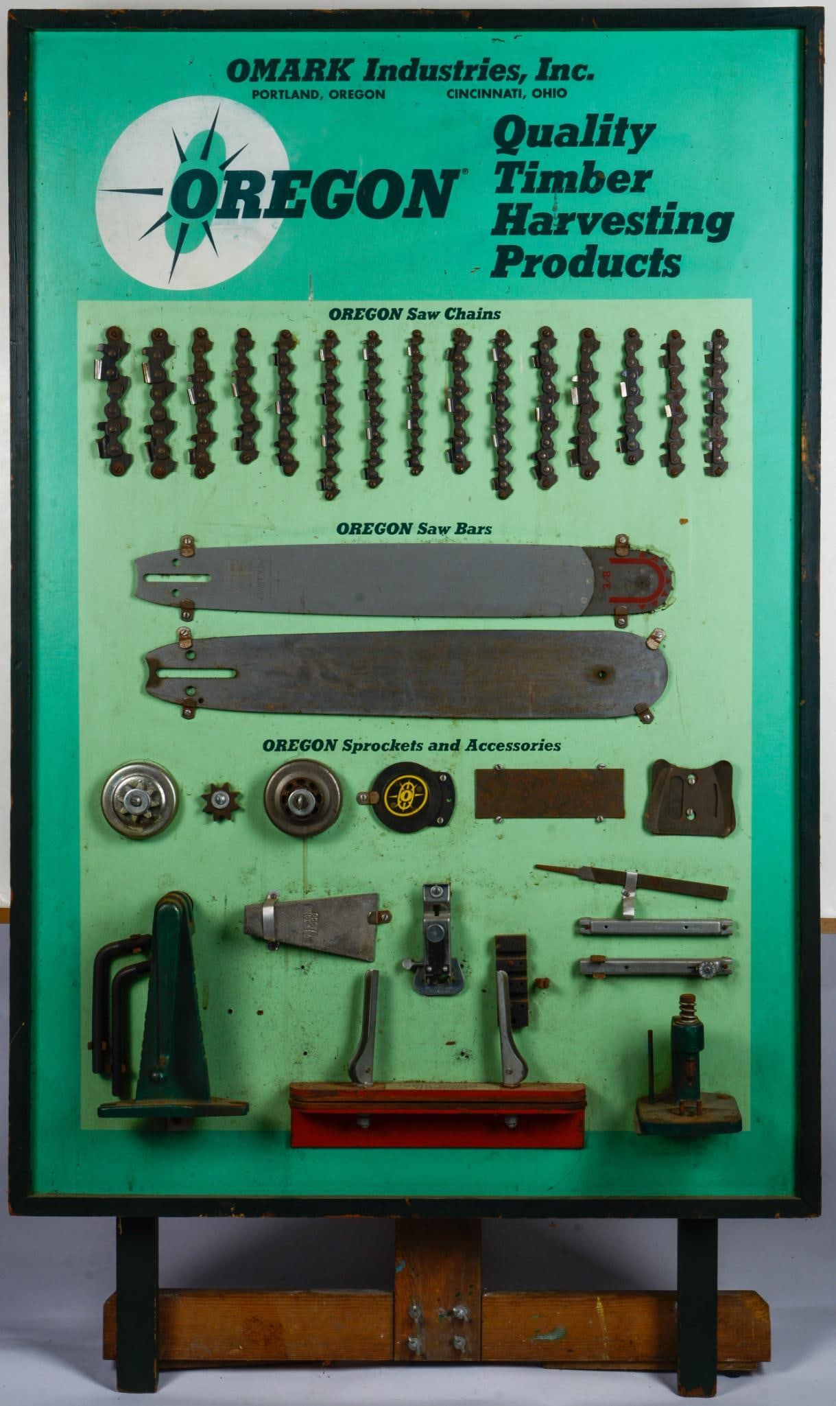 Omark Industries Chainsaw Advertising Display. (1 of 5)