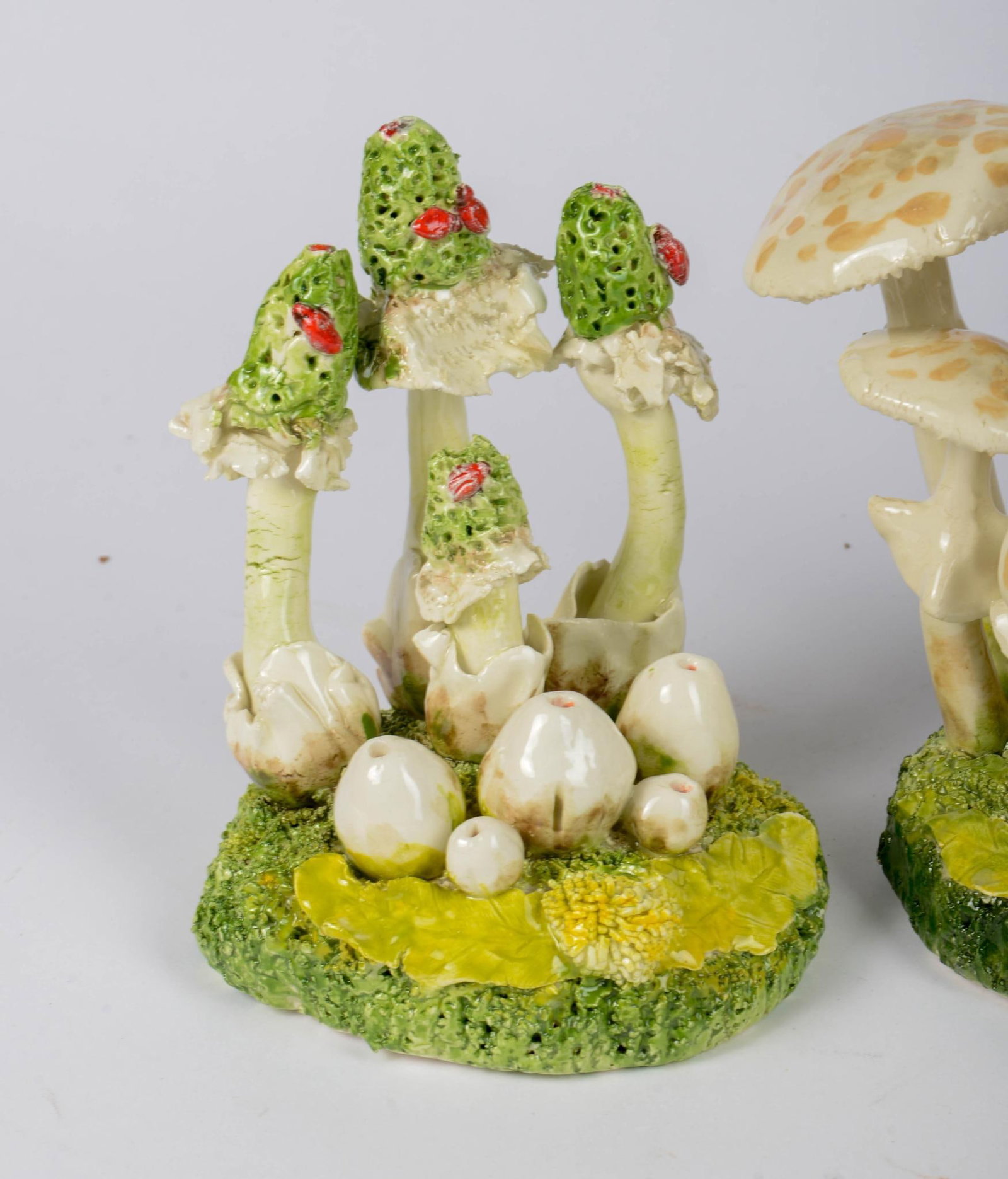 Four Hand Crafted Ceramic Mushrooms. (1 of 7)