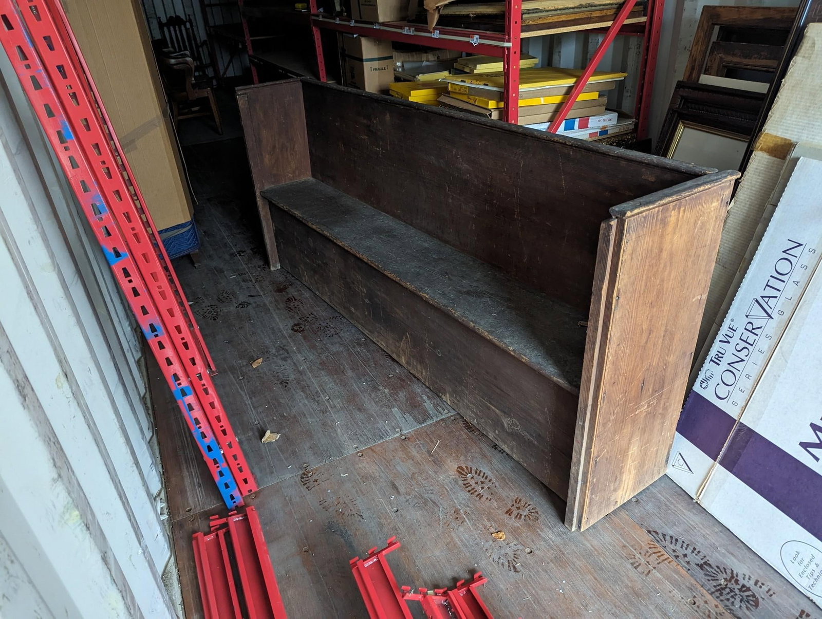 ANTIQUE PINE CHURCH PEW (1 of 1)