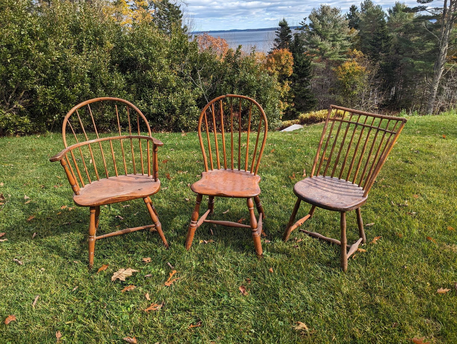 THREE WINDSOR CHAIRS, AS IS. (1 of 4)
